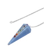 Bulk 5 Pcs Natural Angelite Gemstone Dowsing Pendulums - $49.95