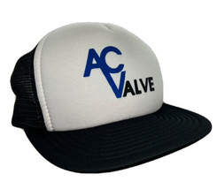 Vintage AC Valve Hat Cap Snap Back Black Mesh Trucker Foam Front Industrial Mens - £15.56 GBP