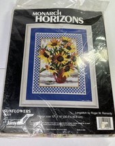 Monarch Horizon Sunflowers LS225 Counted Cross Stitch Kit Vintage 1995 Sealed - £11.51 GBP