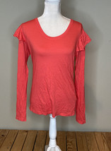 sundry NWOT women’s ruffle sleeve shirt size 1 pink J9 - £21.31 GBP