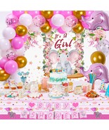 Baby Shower Decorations for Girl - Elephant Theme Girl Baby Shower, It’s... - £20.53 GBP