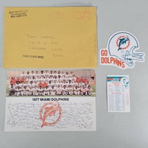 1977 Miami Dolphins Bumper Sticker Decal Schedule Team Photo and Signatures - $14.98
