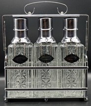 Vintage Liquor Tantalus Decanter Caddy Pump Dispenser 3 Bottles Pumps &amp; ... - £52.07 GBP