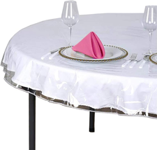 SOFINNI Clear Plastic Tablecloth Protector, round Table Cloth Vinyl (70&quot;... - £11.18 GBP