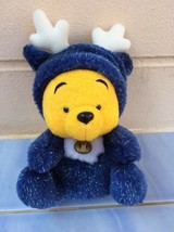 Disney Winnie The Pooh Bear dressed as Reindeer Hood Plush Doll. Christmas Rare - £19.98 GBP