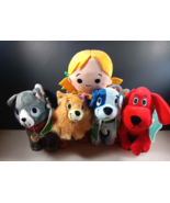 Clifford The Big Red Blue Dog 7&quot; Stuffed Set of 5 Animal TV Show Plush C... - $1,272.48 MXN