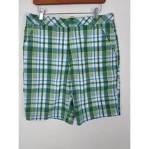 Puma Golf Shorts 32 Mens Green Blue Pockets Mid Rise Zip Up Sports Bottoms - £16.58 GBP