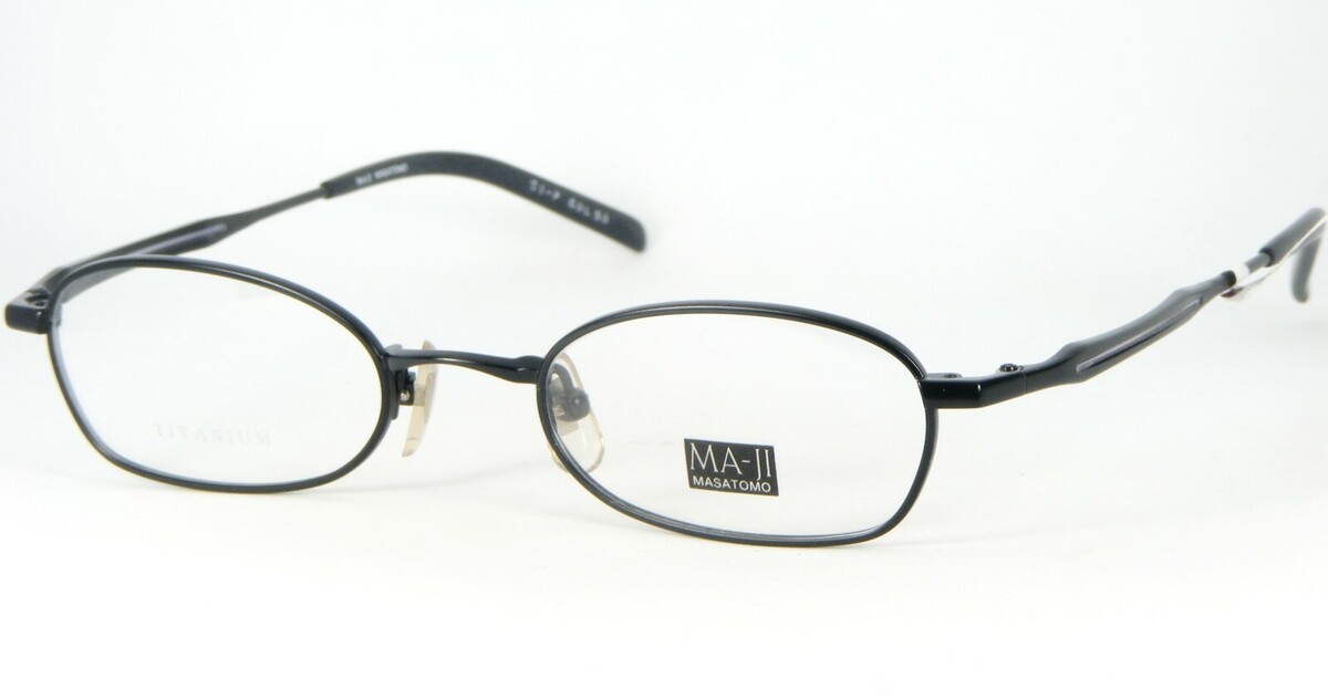 MA-JI MASATOMO M3-5004 Col 5B Schwarze Brille Gestell MAJI 46-20-140mm - $115.80