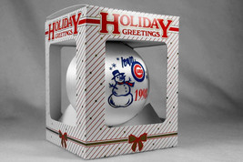 &#39;Iowa Cubs Season&#39;s Greetings&#39; 1998 Ornament White Silk NEW In Box - $4.95