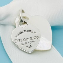 Please Return to Tiffany &amp; Co Mother of Pearl Heart Tag Pendant or Charm... - £152.45 GBP
