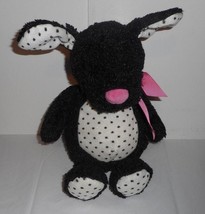 12" Baby Ganz Licorice Puppy Dog Black Polka Dots Pink Stuffed Animal Plush Toy - £22.07 GBP