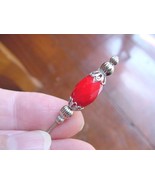 U-49-d) faceted Red glass bead filigree silver tone hatpin Pin hat pins ... - £8.17 GBP