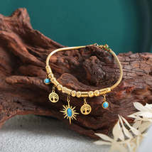 Gold-Plated Titanium Steel Charm Bracelet - $15.74