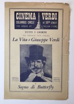 Cinema Verdi Columbus Circle at 59th St. Program Life of Giuseppe Verdi - £25.94 GBP