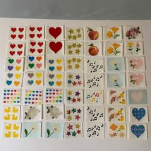 Vintage Mrs. Grossman’s Stickers Set Hearts Stars Flowers Ducks Peach - £15.72 GBP