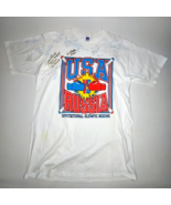 1992 USA vs RUSSIA Olympic Boxing Signed T-Shirt Javier Alvarez, Robert ... - £113.77 GBP