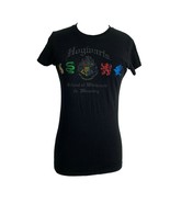 Wizarding World of Harry Potter Womens Tee Shirt Size Medium Black Hogwa... - $11.88