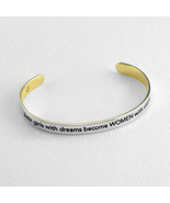 Women with Vision Quote Bracelet Bangle Silver Brass Inspirational Jewel... - $17.99