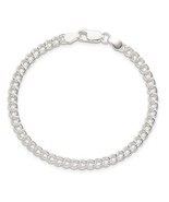 Sterling Silver 4.25mm Double Link Charm 8 inch Bracelet - $76.33 CAD