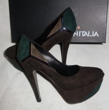 Made in Italia Platform Pumps multi color brown Suede  Size 40 us 10 new - £94.69 GBP