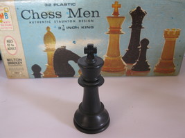 1969 Chess Men Board Game Piece: Authentic Stauton Design - Black King - £0.78 GBP