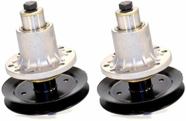 2 Spindle Assemblies w/ Pulleys for eXmark Spindle 103-1184, Pulley 1-65... - £111.66 GBP