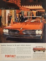 1959 Print Ad Pontiac Bonneville Red Car Wide-Track Wheels - £16.26 GBP