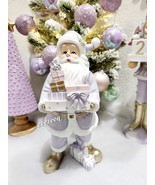 Christmas Pastel Lavender Santa Claus Figurine - $49.49