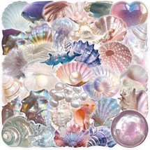 50PCS Sea Shell Stickers Aesthetic PET Transparent Conch Stickers Clamsh... - $289.68 MXN