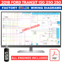 2018 Ford Transit 150 250 350 Color Electrical Wiring Diagram Manual USB - £19.89 GBP