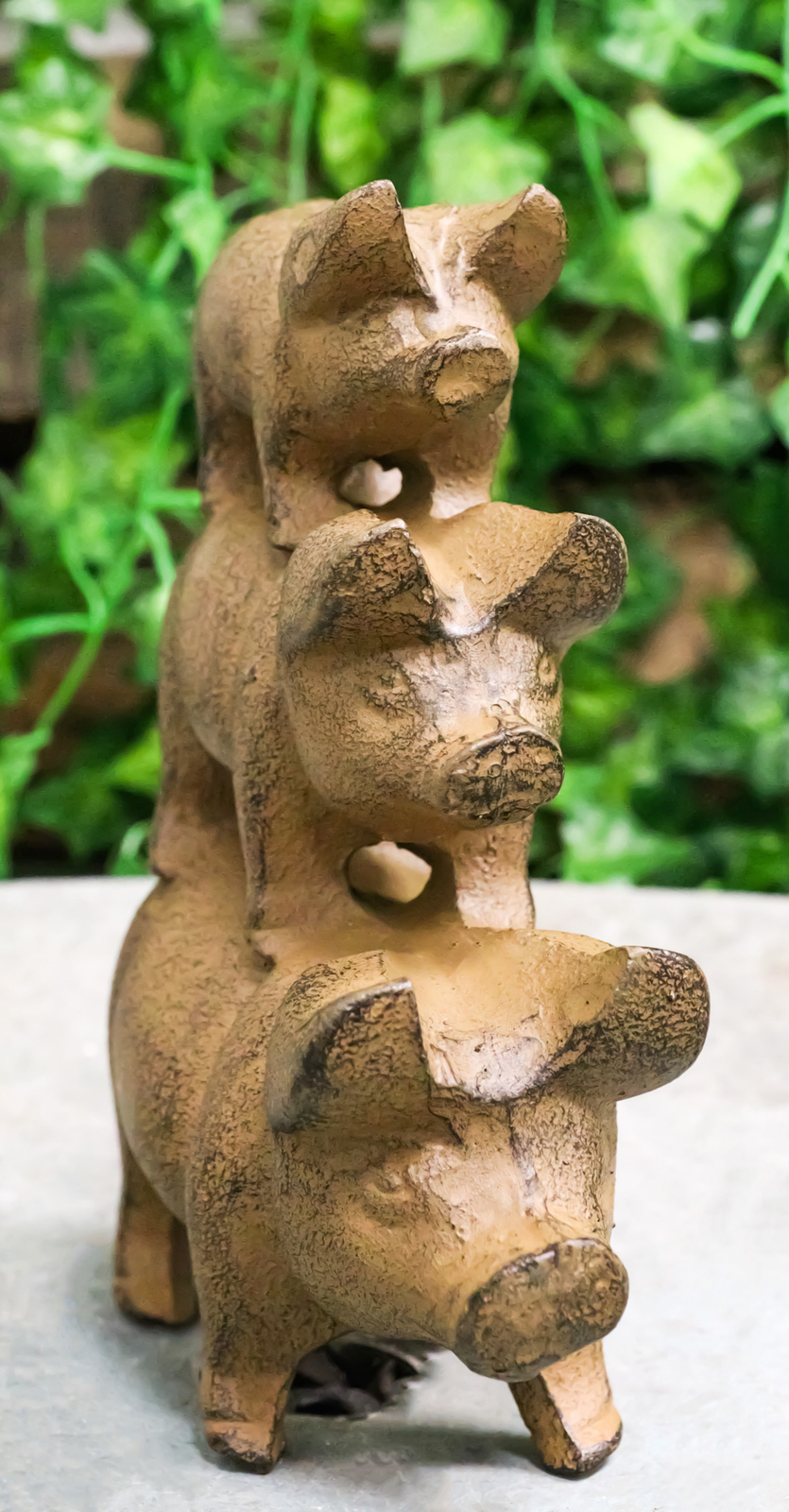 6.5&quot;H Rustic Cast Iron Western Farmhouse Stacked Pigs Piglet Family Figu... - $28.99