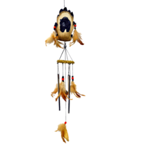 Bear Resin Chime With Feather 24 Inch New - $23.74