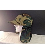 Camouflage Hat Cap One SIze with Ear Flaps Adjustable Camo - £14.89 GBP