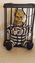 Halloween Motion Sensor Light up Talking Skeleton Prisoner Cage - £31.63 GBP