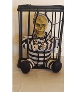 Halloween Motion Sensor Light up Talking Skeleton Prisoner Cage - £31.87 GBP