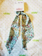 Scunci Scrunchie Scarf Green Floral Print Silky Soft New - £7.85 GBP