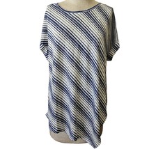 Vince Camuto Blue and White Striped Top Size Large - £27.25 GBP
