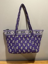 Vera Bradley Purple Violet  Paisley Floral Tote Weekender Large 23” Trav... - $59.39