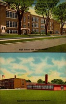 C.T. ART-COLORTONE LINEN POSTCARD-LOCAL &amp; RURAL SCHOOLS OF COLUMBINE, OH... - $4.95