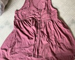 Free People Women&#39;s Brooke Tunic Tank Rose Pink Size XS pleated button f... - $34.41
