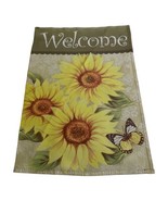 Butterfly Welcome Small Garden Sunflowers Garden Flag 18&quot; X 12.25” Spring - $13.97