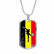 Express Your Love Gifts Belgium Diables Rouges Futbol/Soccer Necklace Stainless  - £35.57 GBP