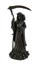 Santa Muerte Antique Bronze Finish Grim Reaper Statue - £61.50 GBP