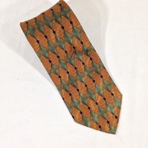 Robert Stock Men&#39;s Polyester Blend Neck Tie Green/ Tan Diamond  62&quot; New - $8.79