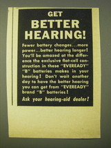 1950 Eveready Brand B Batteries Ad - Get better hearing - $18.49