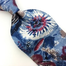 Barry Korman Made In Usa Tie Blue Red Tan Silk Necktie Abstract Art Men Ties#I22 - £15.81 GBP