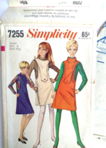 Vintage Sewing Pattern Simplicity 7255 Jumper Round Neck 1960s 1967 Juniors 11 - $3.93