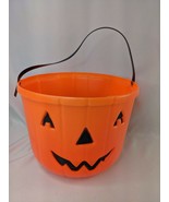 Large Pumpkin Jack o Lantern Treat Bucket 10 Inch Diameter 8 Inch Tall  - $16.95