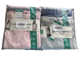 2 Sets Lucky Brand Pajama 3 Pc each Tanks Shorts Size XL Blue Pink Gray NWT - £27.19 GBP