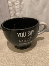 Witch Halloween Coffee Mug Cup-Black Ceramic Novelty Gently Used - £4.20 GBP